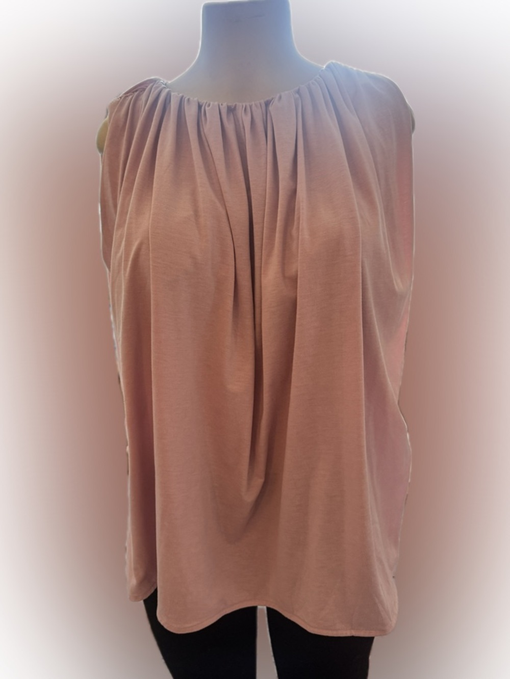 H&M Flattering Grecian Style Draped Top in Dusty Rose